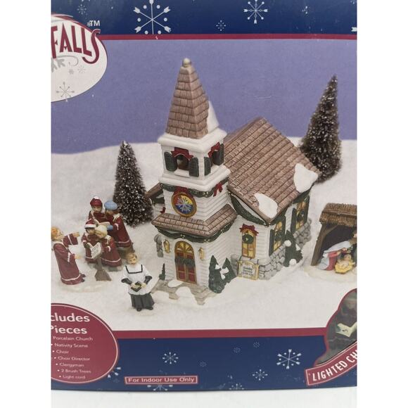 Snowflake Falls Christmas Village 8 Piece Lighted Toy Castle Set. - Picture 3 of 12